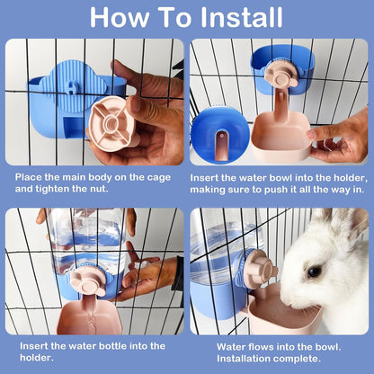 Rabbit Water Bottle, 34oz Pet Hanging Automatic Water Dispenser