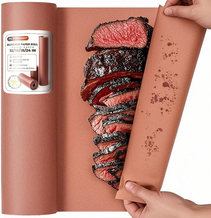 18" x 200' (2400") Pink Butcher Paper Roll for Smoker BBQ Grilling Smoking Meat Unbleached Uncoated Unwaxed Peach (Pink, 18" x 200')