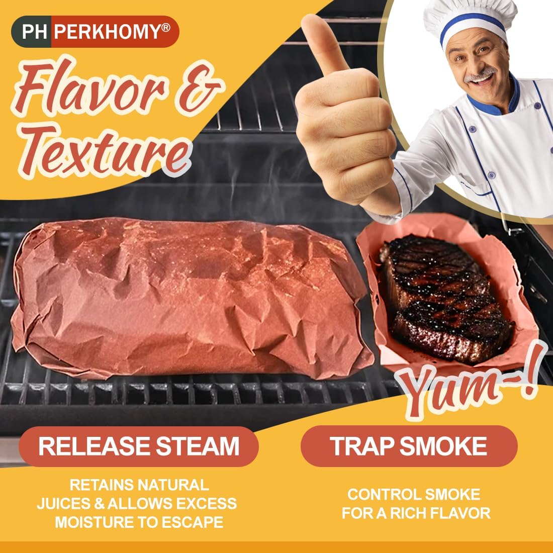 18" x 200' (2400") Pink Butcher Paper Roll for Smoker BBQ Grilling Smoking Meat Unbleached Uncoated Unwaxed Peach (Pink, 18" x 200')