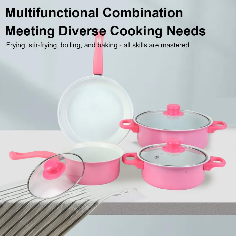 Non Stick Pots and Pans Set 13 Piece, Induction Cookware with Lids & Utensils, Nonstick Saucepan Frying Pan Soup Pots, Stackable Stone Coating Cookware for Induction Cooktop Only (Not for Gas)