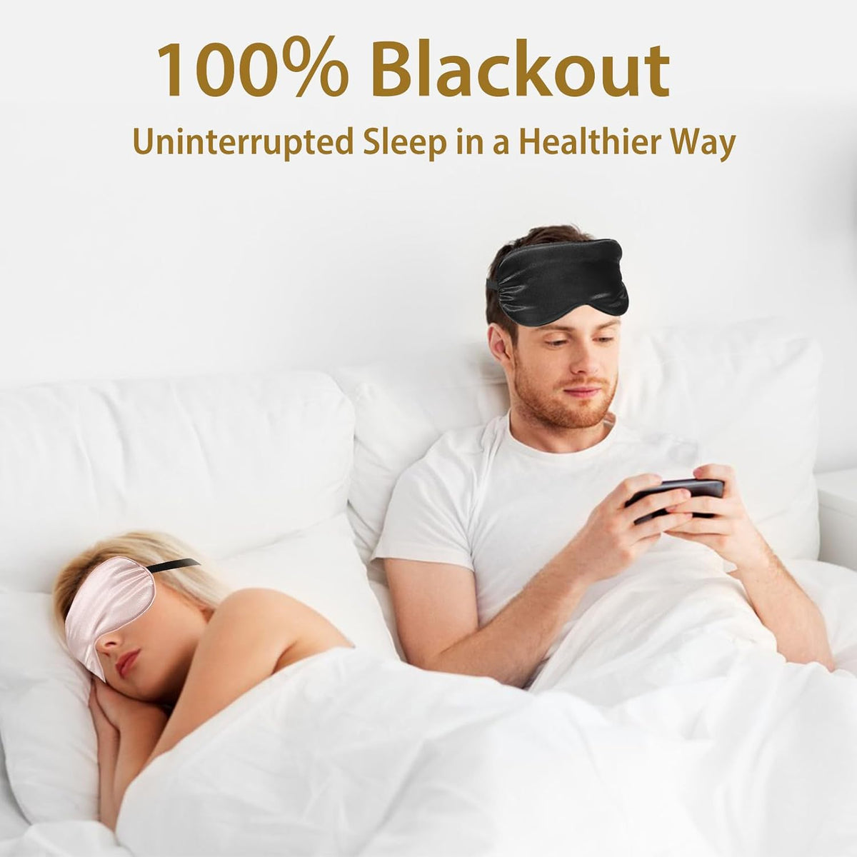 4 Pack Silk Sleep Mask, Blackout Eye Mask with Adjustable Strap