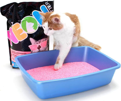 NEON Clumping Silica Gel Crystal Cat Litter, Pink