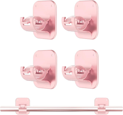 No Drill Curtain Rod Brackets-20LB, 4 Pack Self Adhesive Curtain Rod Holder