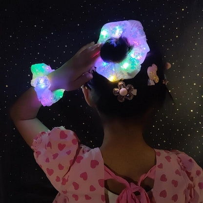 Light Up Scrunchies, Hair Accessories for Girls & Women with Gift Box, Rave Accessories LED Hair Tie for Birthday, Glow in The Dark Party Favors - Gifts for Girls Daughter, Niece, Granddaughter