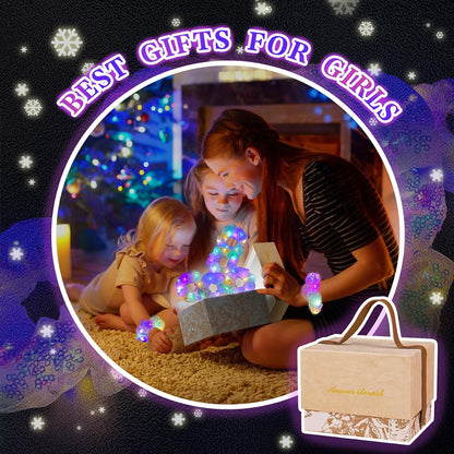 Light Up Scrunchies, Hair Accessories for Girls & Women with Gift Box, Rave Accessories LED Hair Tie for Birthday, Glow in The Dark Party Favors - Gifts for Girls Daughter, Niece, Granddaughter