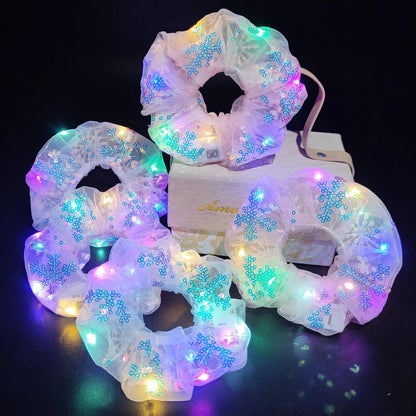 Light Up Scrunchies, Hair Accessories for Girls & Women with Gift Box, Rave Accessories LED Hair Tie for Birthday, Glow in The Dark Party Favors - Gifts for Girls Daughter, Niece, Granddaughter