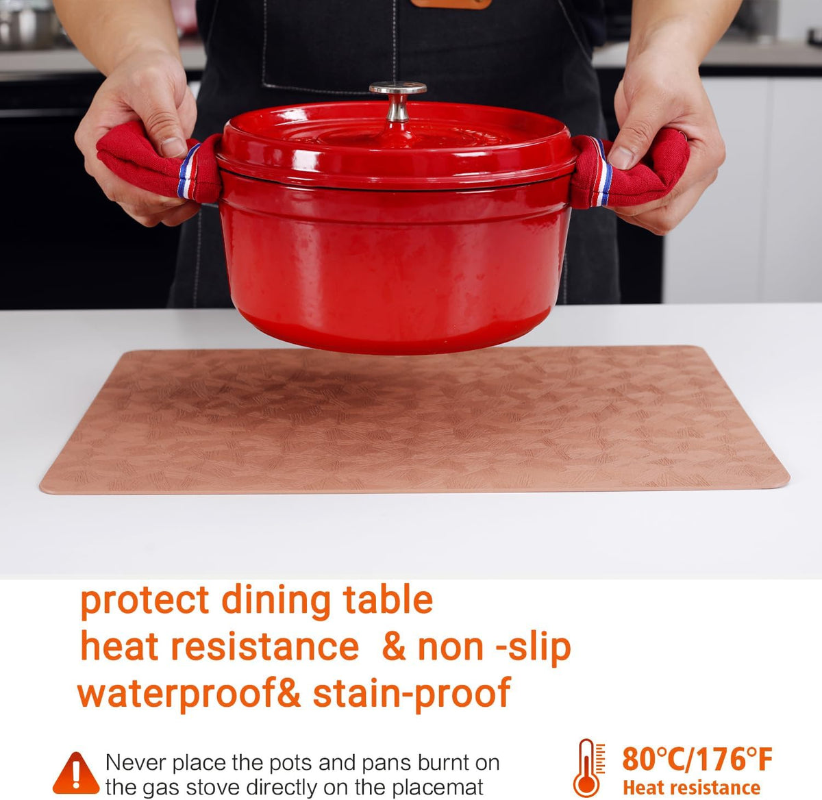 Coral Vinyl Placemats Set of 12 Waterproof Wipeable Table Mats