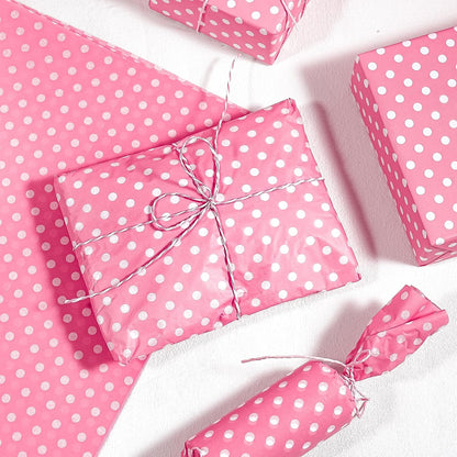 Polka Dots Wrapping Tissue Paper - 30 Sheets 14 x 20 Inch Pink Polka Dots Tissue Paper Bulk for Birthday, Christmas, Wedding, Baby Shower, Art Craft, Party Favor