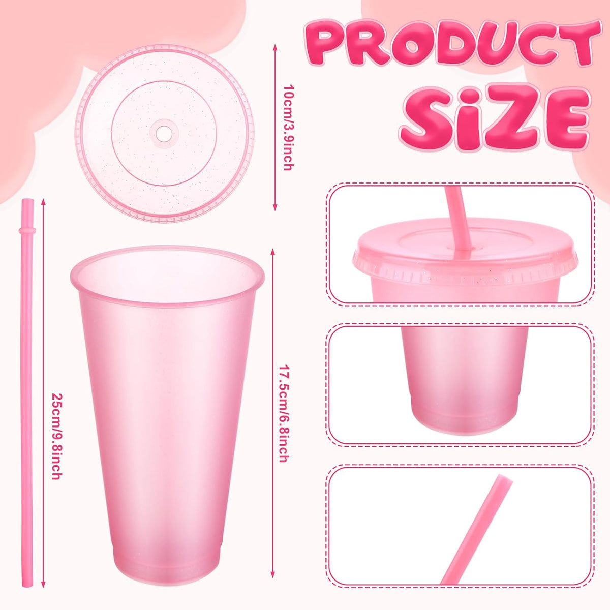 30 Pcs Spa Sleepover Party Supplies for Girls-6 Headband 6 Plush Sleep Eye Mask 6 Velvet Scrunchies 6 Clear Cosmetic Bags 6 Reusable Glitter Cups for Slumber Birthday Favors Gifts (Pink)