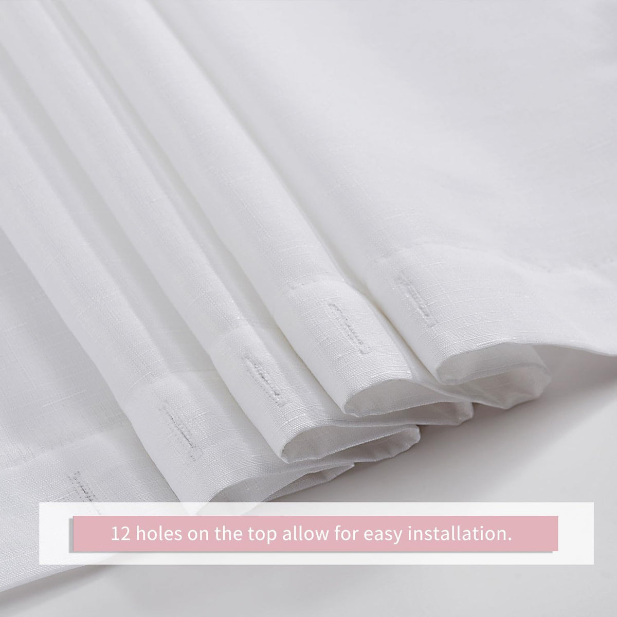 Chic White/Pink Scallop Edge Shower Curtain