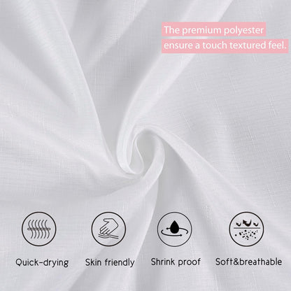 Chic White/Pink Scallop Edge Shower Curtain