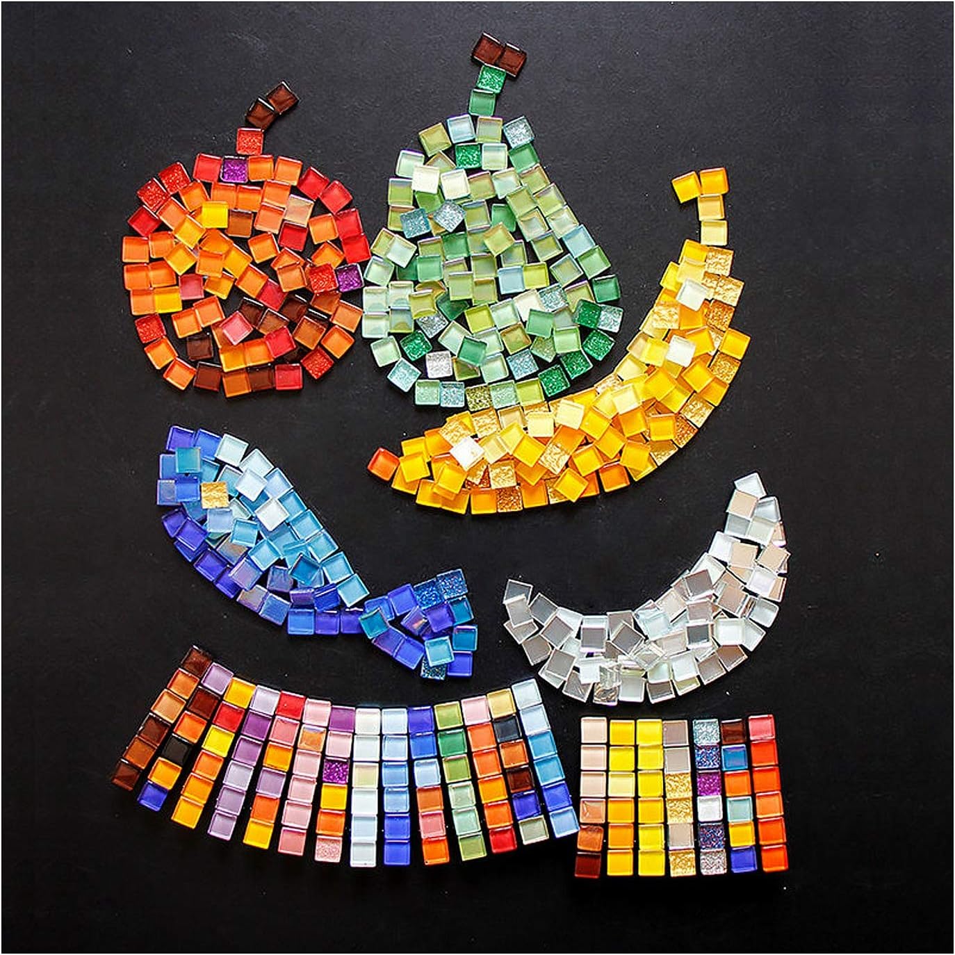 100 Pieces Mosaic Tiles Squares Bulk Pink Crystal Mosaic Stained Glass for Crafts Supplies DIY Picture Frames Handmade Jewelry Coasters Art Material Decoration,1x1cm