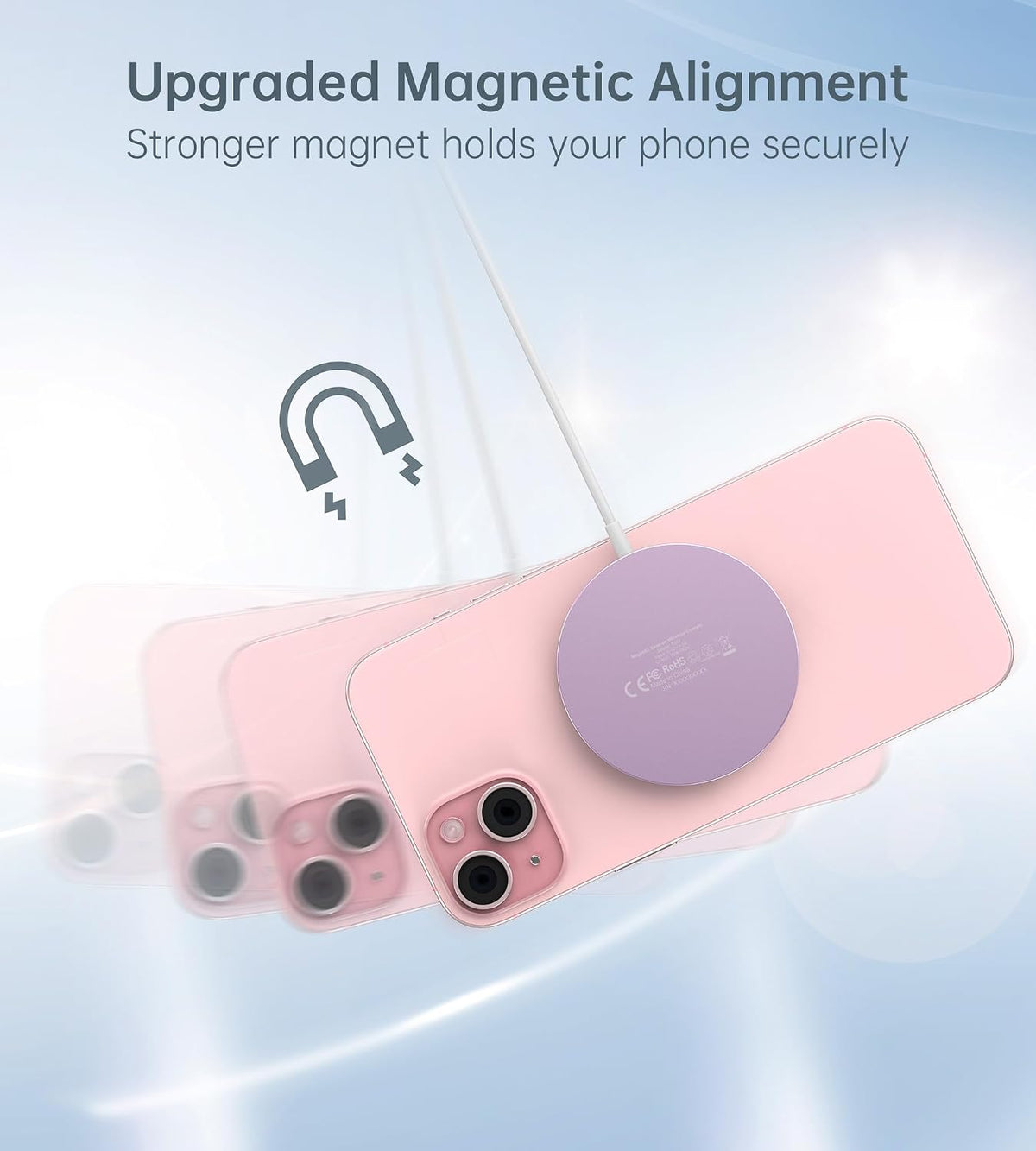 Magnetic Wireless Charger for iPhone 17-12 Series + Aluminum Charger Stand