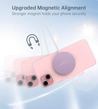 Magnetic Wireless Charger for iPhone 17-12 Series + Aluminum Charger Stand