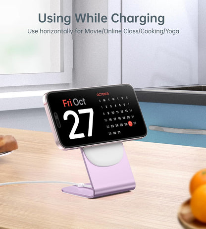 Magnetic Wireless Charger for iPhone 17-12 Series + Aluminum Charger Stand