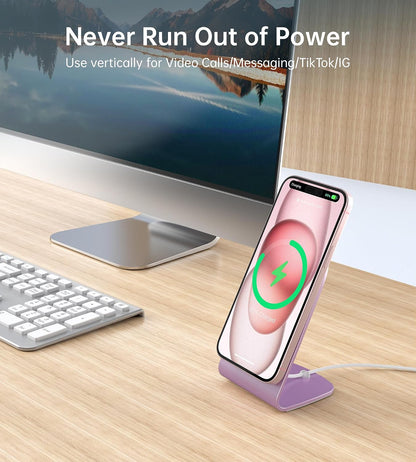 Magnetic Wireless Charger for iPhone 17-12 Series + Aluminum Charger Stand