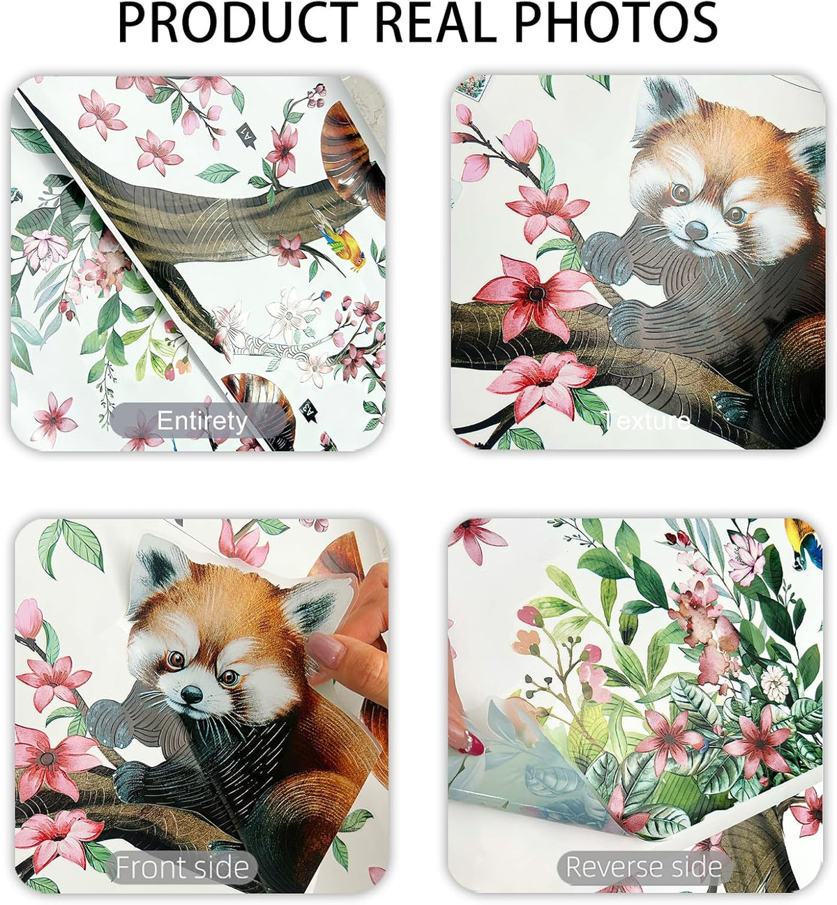 Red Panda Wall Sticker Flower & Animal Self-Adhesive Home Decor