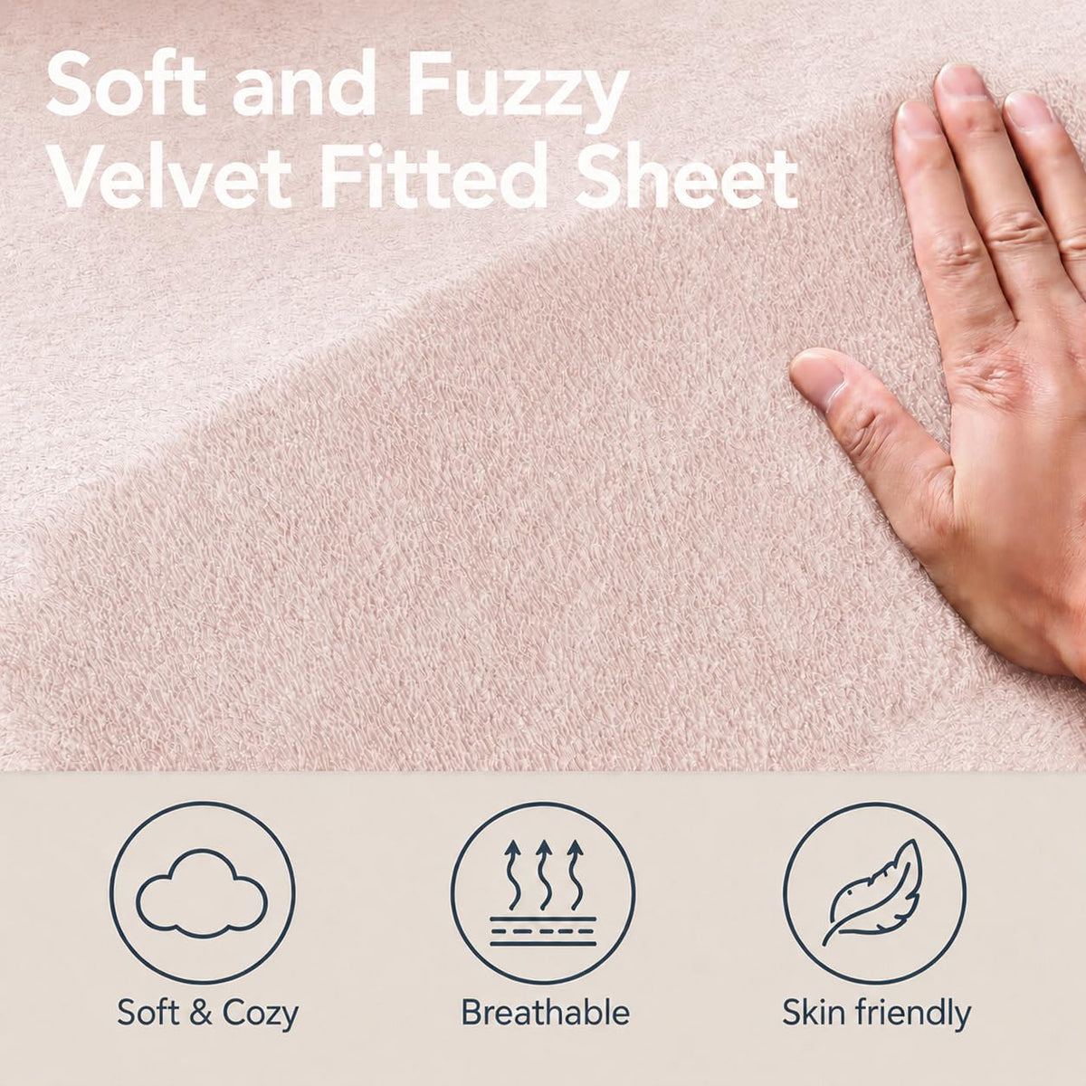 Twin Size Flannel Plush Fitted Sheet Only, Blush