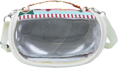 Small Pet Carrier Hamster Carrier Bag Portable Travel Carrier for Hamsters Mouse Baby Guinea Pig Hedgehog Sugar Glider Small Birds (M, Pink Ethnic)