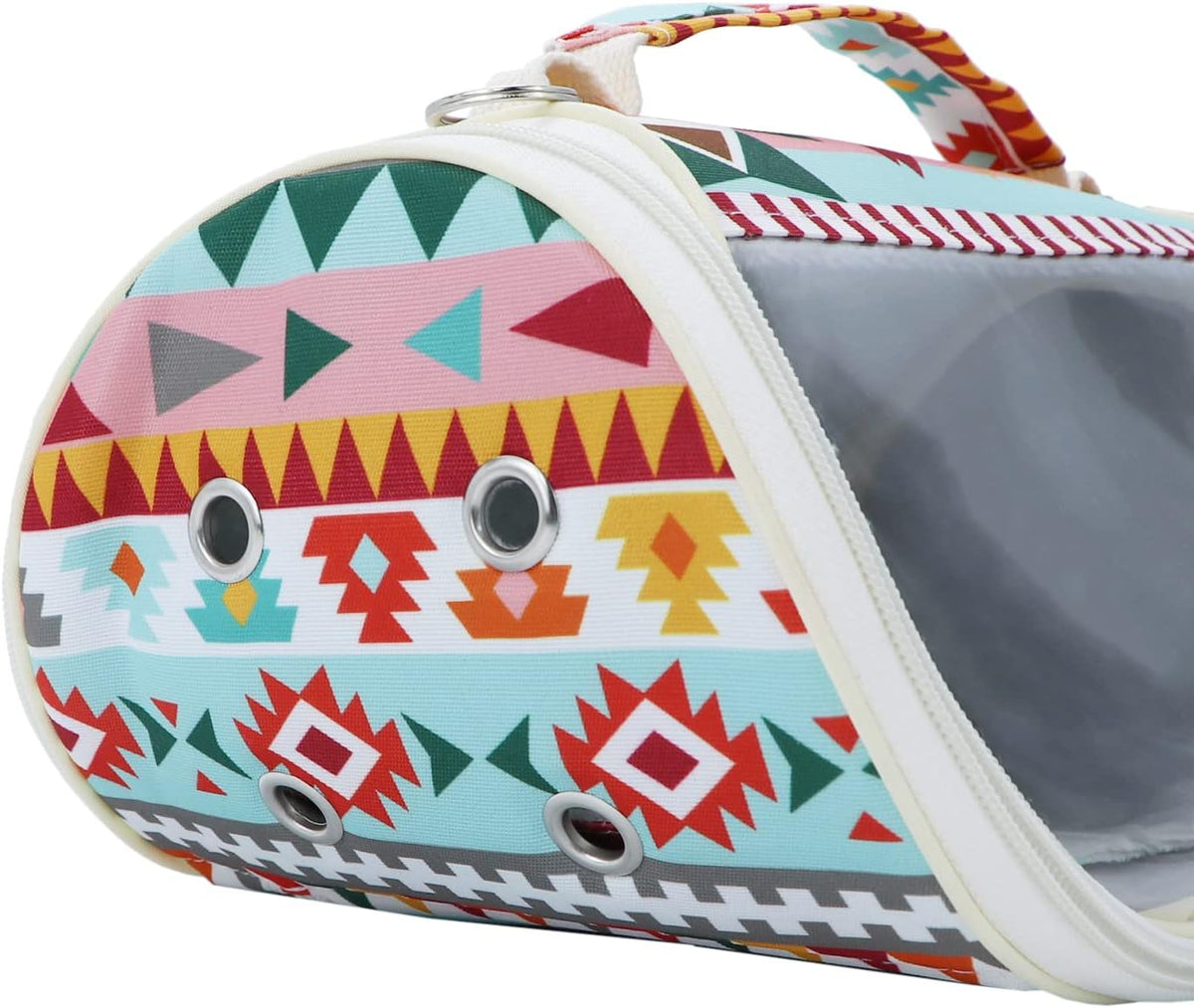 Small Pet Carrier Hamster Carrier Bag Portable Travel Carrier for Hamsters Mouse Baby Guinea Pig Hedgehog Sugar Glider Small Birds (M, Pink Ethnic)