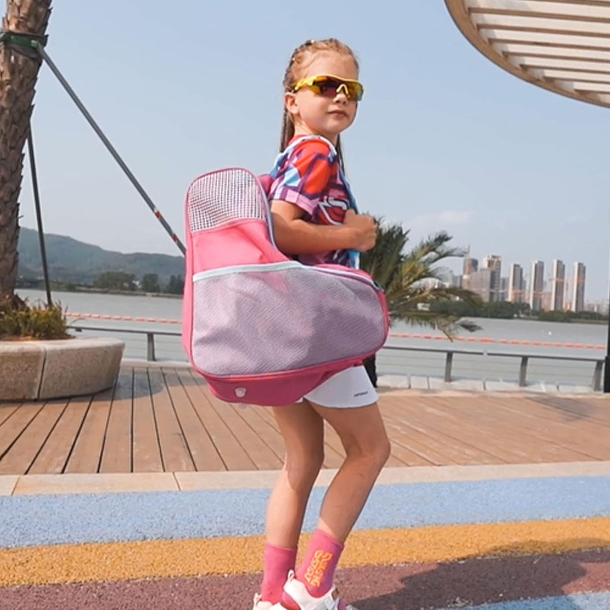 Roller Skate Bag with Adjustable Shoulder Strap for Kids and Adults to Hold Inline Skates and Knee Pads