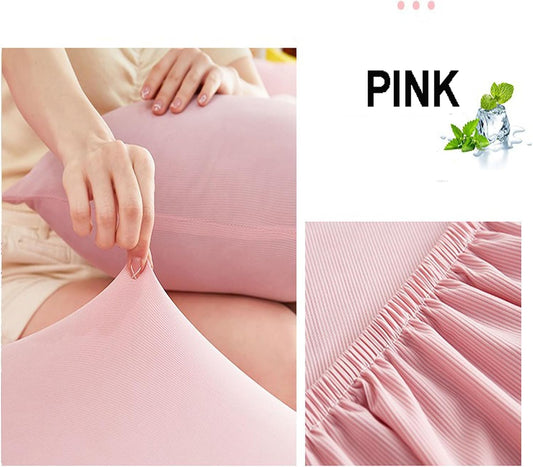 Sofa Slipcovers Textured Soft Couch Protector, Sofa Covers Washable Sectional L Shape, Couch Covers for Pets, Sofa Covers Non Slip (Pink 1 Seat)