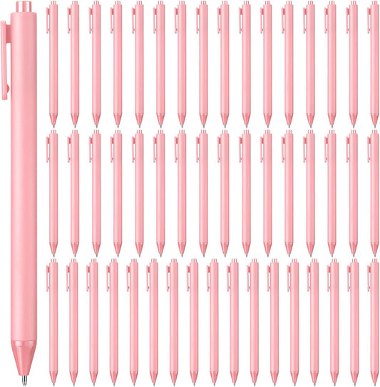 50 Pcs Ballpoint Pens Bulk Retractable Writing 1.0 mm Medium Point Black Ink Cute Pens Smooth Writing School Supplies for Teacher Students Employees Server Bridal Shower Baby Shower (Pink)