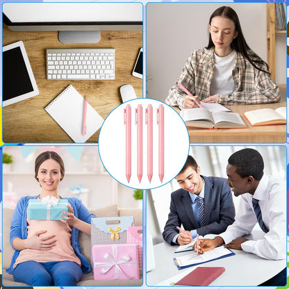 50 Pcs Ballpoint Pens Bulk Retractable Writing 1.0 mm Medium Point Black Ink Cute Pens Smooth Writing School Supplies for Teacher Students Employees Server Bridal Shower Baby Shower (Pink)