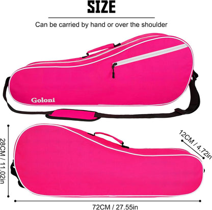 Goloni Tennis Bag for 3-4 Rackets, Water-Resistant Racket Bag with Padded Protection for Men Women Adults