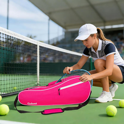 Goloni Tennis Bag for 3-4 Rackets, Water-Resistant Racket Bag with Padded Protection for Men Women Adults