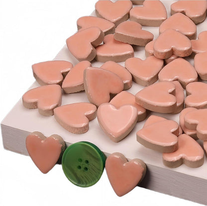Mosaic Tiles Stained Glass, Heart Shape Ceramic Mosaic Making with Handmade for DIY Art Crafts，Home Decorations -About 24Pcs 100G(0.22LB),Purple&Pink&White