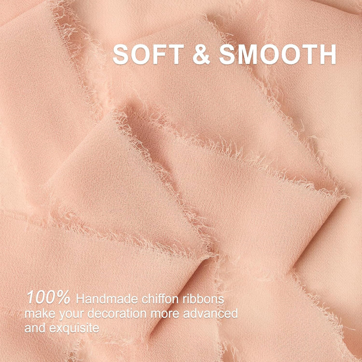 Peach Chiffon Ribbon, 1.5" x 21 Yd