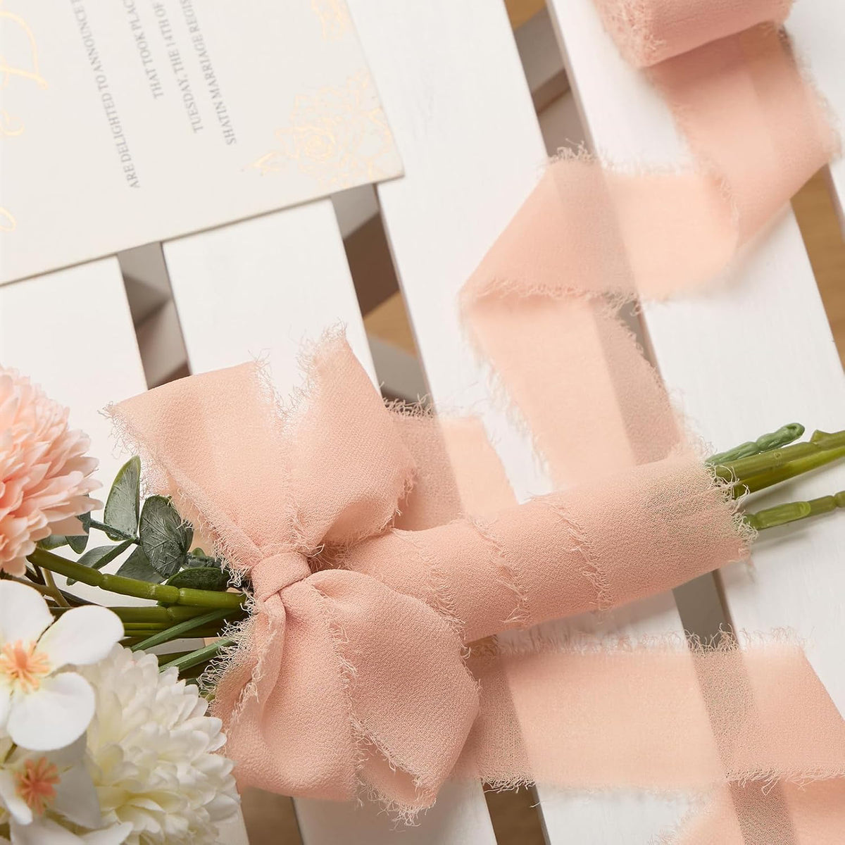 Peach Chiffon Ribbon, 1.5" x 21 Yd