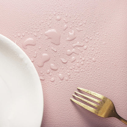 Faux Leather Placemats Pink and Grey Table Place Mats Set of 4 Waterproof Oilproof Heat Stain Resistant Washable Wipeable Placemat for Kitchen Dining Table Decoration Indoor Outdoor