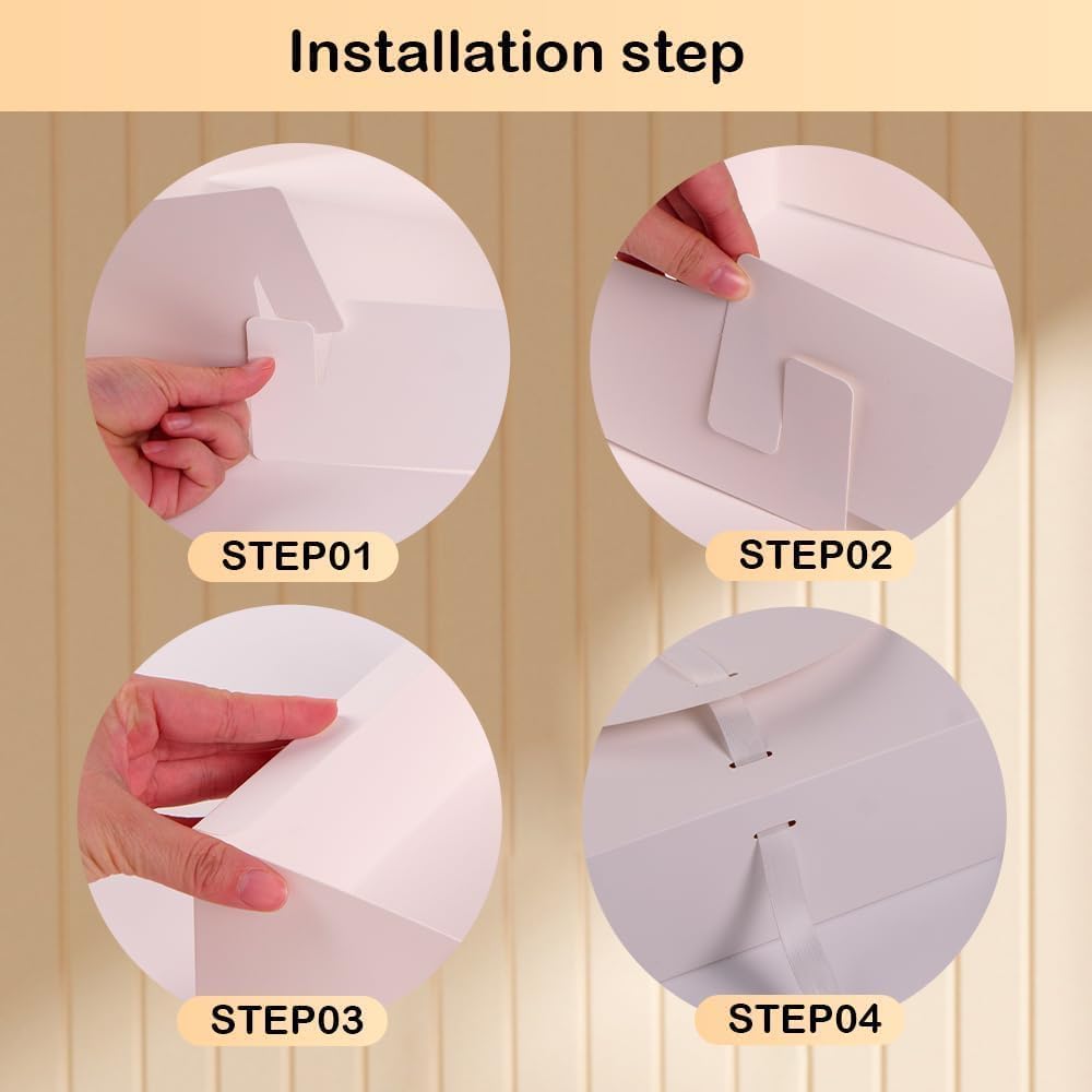 12 PCS Gift Boxes with Lids, 10x7.5x3.5 Inch Paper Gift Box, with Ribbon, Bridesmaid Proposal Box for Wedding, BirthdayPackaging, Present (Pink)