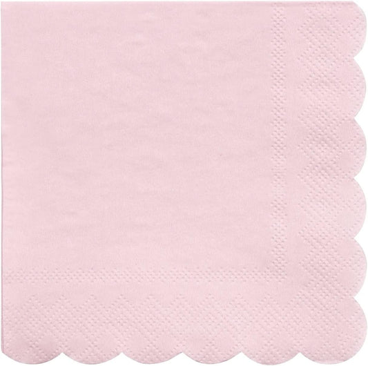 Disposable Paper Napkins (Pack of 20), Scalloped Edge, 2 Sizes, 15 Colors, Party Napkins