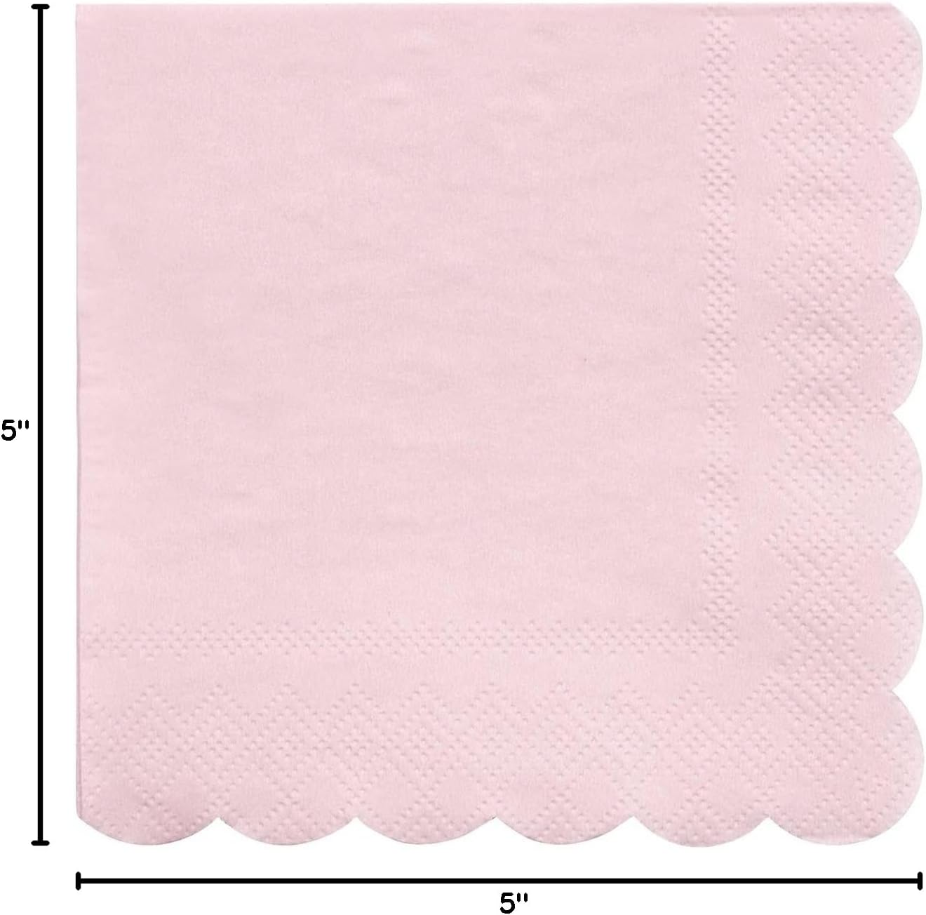 Disposable Paper Napkins (Pack of 20), Scalloped Edge, 2 Sizes, 15 Colors, Party Napkins
