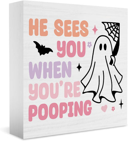 Cute Halloween Bathroom Decor Pink Ghost Office Desk Decor Halloween Accessories Decorations for Home Indoor Room Bedroom Living Room Kitchen