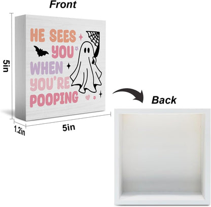Cute Halloween Bathroom Decor Pink Ghost Office Desk Decor Halloween Accessories Decorations for Home Indoor Room Bedroom Living Room Kitchen