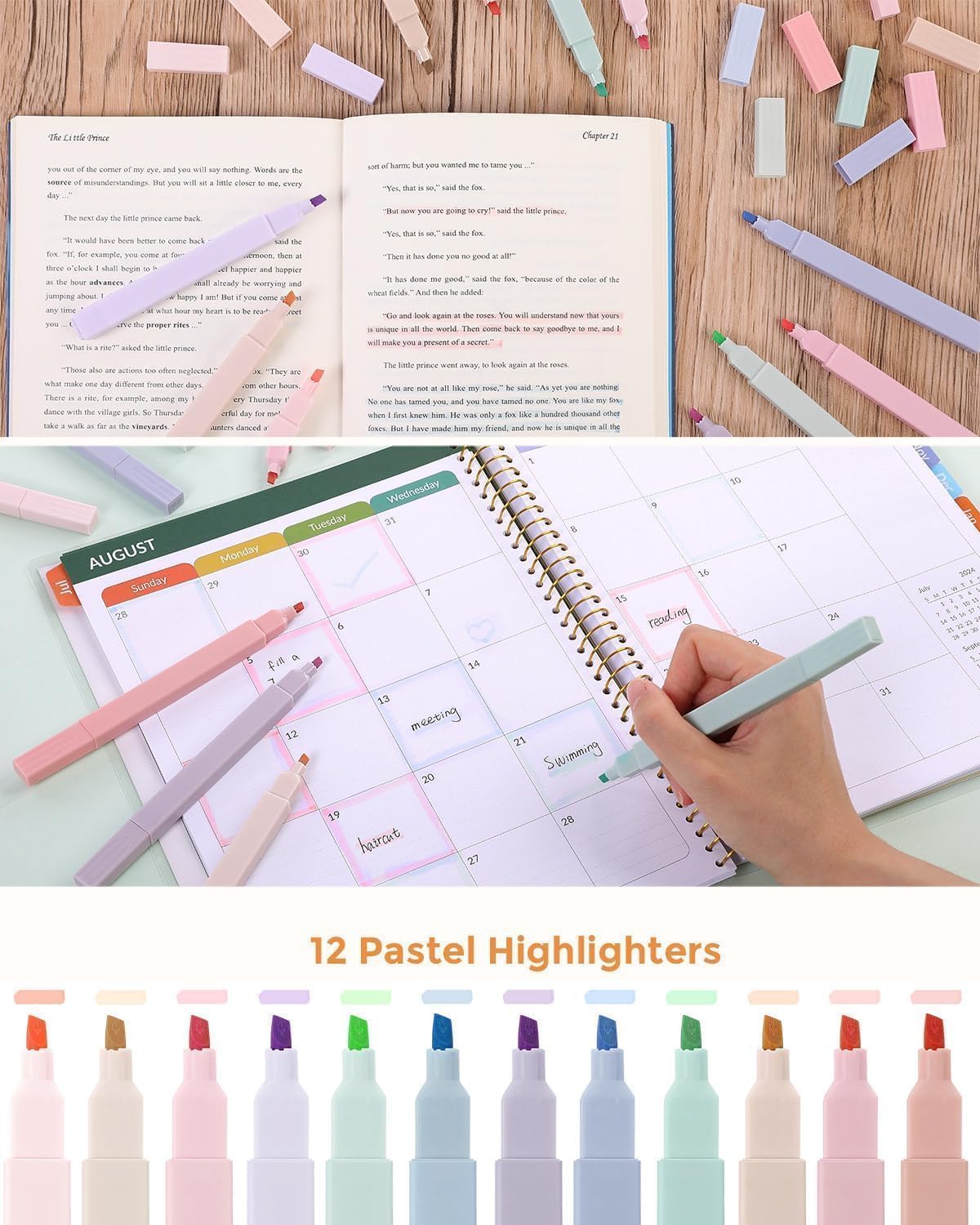 School Supplies Kit, 38 PCS Cute Stationery Set with Large Pencil Case, Pens, Mechanical Pencil Set, Highlighters & Refills, Aesthetic School Supplies for Girls, College, Back to School Pink