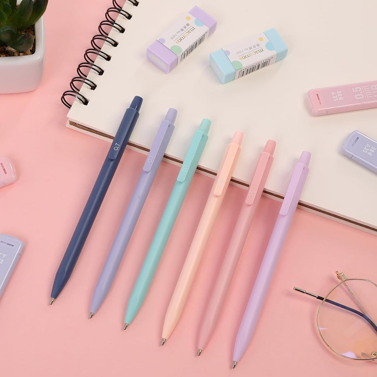 School Supplies Kit, 38 PCS Cute Stationery Set with Large Pencil Case, Pens, Mechanical Pencil Set, Highlighters & Refills, Aesthetic School Supplies for Girls, College, Back to School Pink