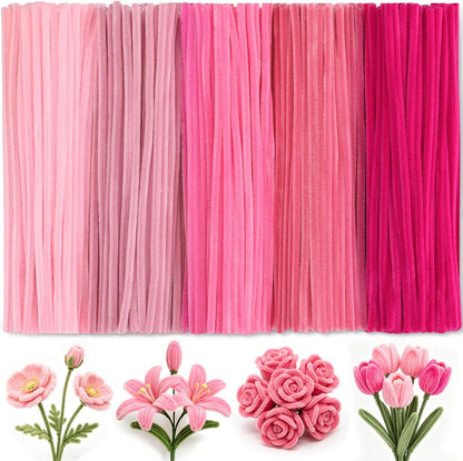 Pipe Cleaners, 500 PCS Pink Pipe Cleaners Crafts