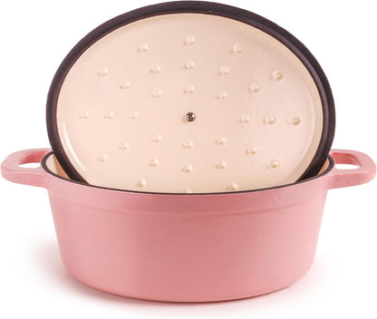 4Pc Enameled Cast Iron Cookware Set, 5qt & 8qt Oval Dutch Ovens