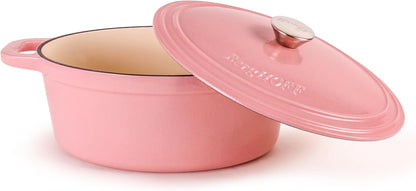 4Pc Enameled Cast Iron Cookware Set, 5qt & 8qt Oval Dutch Ovens