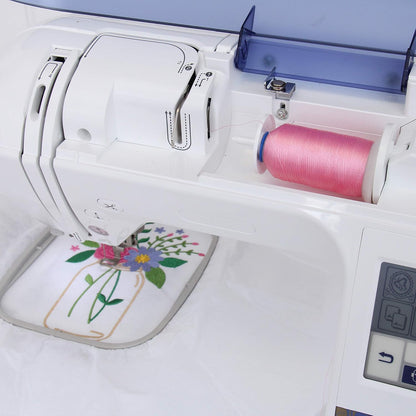 Polyester Machine Embroidery Thread, 1000M 40wt, Blush Pink 166 | 40wt trilobal polyester embroidery thread with bright sheen. Works with home and commercial embroidery and sewing machines.