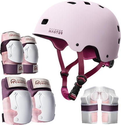 Skate Protective Gear Set for Adult & Youth, Skateboard Helmet Knee and Elbow Pads with Wrist Guards for Scooter, Inline Roller Skating, Skateboarding