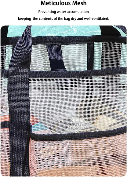 NAJIAKA Mesh Shower Caddy Bag Portable, Pink Shower Caddy for College Dorm, Beach, Camp, Gym, Travel Toiletry, Swim, Organizer with 8 Pockets