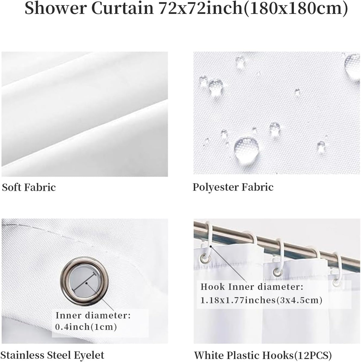 Pink Shower Curtain 72x72inch for Bathroom Decor (Pink)