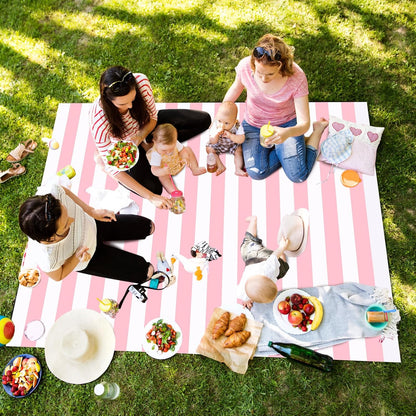 Striped Tablecloth Roll 100 Ft Plastic Carnival,Pink and White