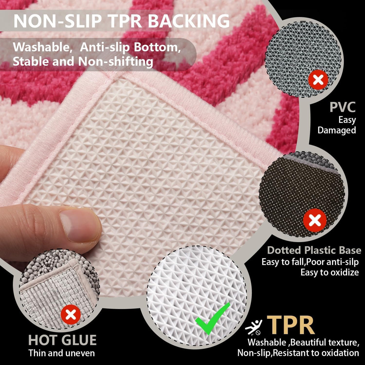 KOEXM Get Naked Bath Mat Bathroom Rugs 16" x 24" Non Slip Bath Rugs